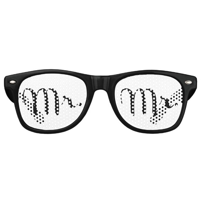 Lunettes De Fête Retro M. Black sur White (Devant)