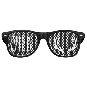 Lunettes De Fête Retro Mâle blanc d'andouillers de cerfs communs sauvage