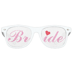 Lunettes De Fête Retro Mariage de mariée Bachelorette Party rose blanc
