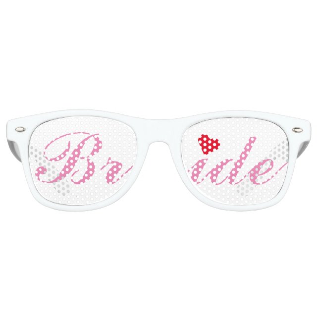Lunettes De Fête Retro Mariage de mariée Bachelorette Party rose blanc (Devant)