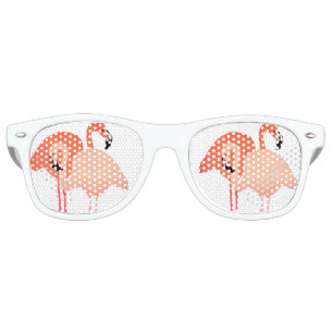 Lunettes De Fête Retro Mariage de plage de Flamants roses roses