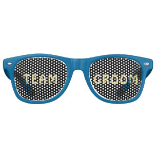 Lunettes De Fête Retro Mariage personnalisé pois dorés et noirs