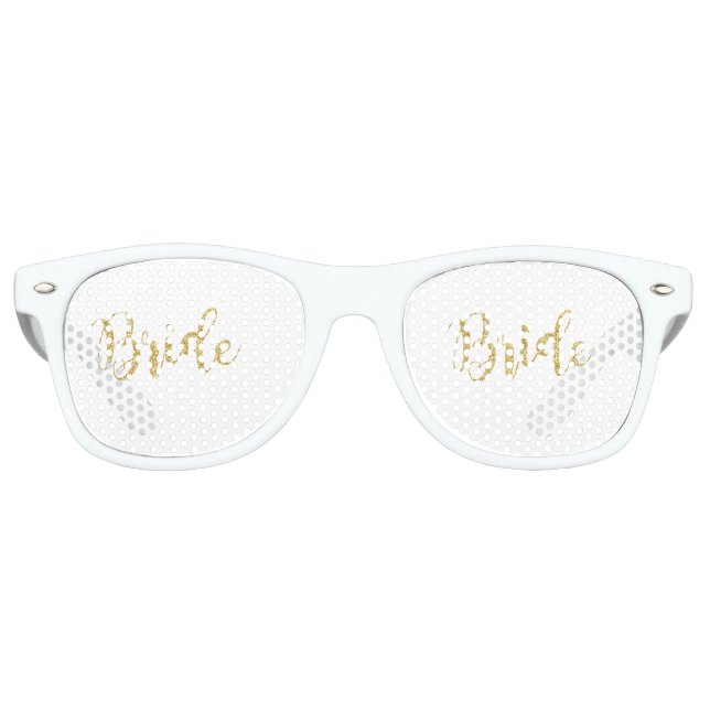 Lunettes De Fête Retro Mariée cool de Parties scintillant Gold tendance (Devant)