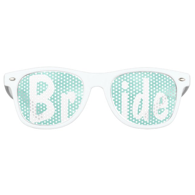 Lunettes De Fête Retro Mariée mariage aqua verte moderne (Devant)