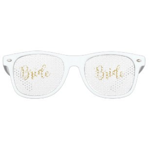 Lunettes De Fête Retro Mariée Pailletée Or Tendance Cool