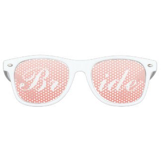 Lunettes De Fête Retro Mariée Rose Blush en écriture de mariage