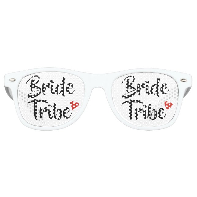 Lunettes De Fête Retro Mariée Tribe Coeur rouge (Devant)