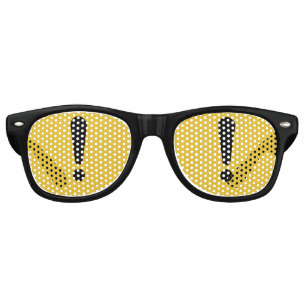 Lunettes De Fête Retro Marque d'exclamation d'avertissement générique
