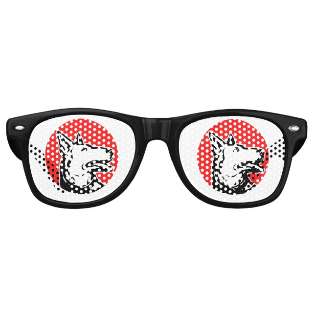 Lunettes De Fête Retro Meilleur berger allemand papa jamais (Devant)