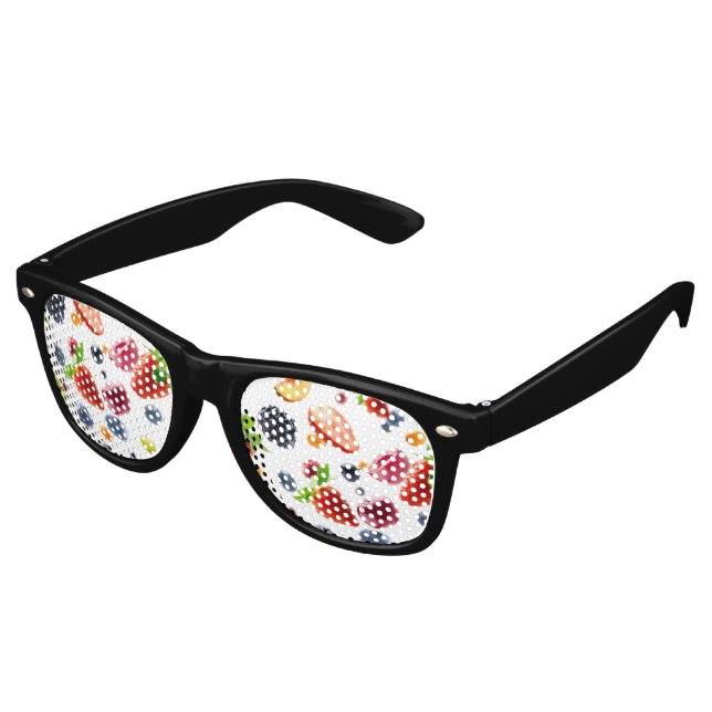Lunettes De Fête Retro Mélanger les fruits (Angulaire)