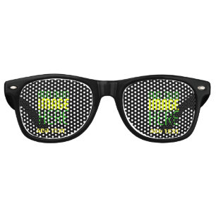 LUNETTES DE FÊTE RETRO MODÈLE DE TEXTE D'IMAGE NOIRE SIMPLE ET MODERNE