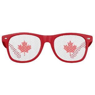 Lunettes De Fête Retro Modèle Knit Maple Leaf Tricot Motif
