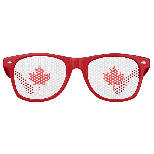 Lunettes De Fête Retro Modèle Knit Maple Leaf Tricot Motif (Devant)