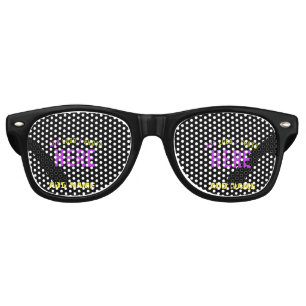 LUNETTES DE FÊTE RETRO MODERNE ET MODERNE PERSONNALISABLE NOIR VÉRIFIÉ