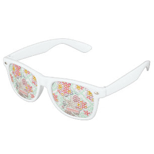 Lunettes De Fête Retro Moderne fleurs tropicales coquillages conception g