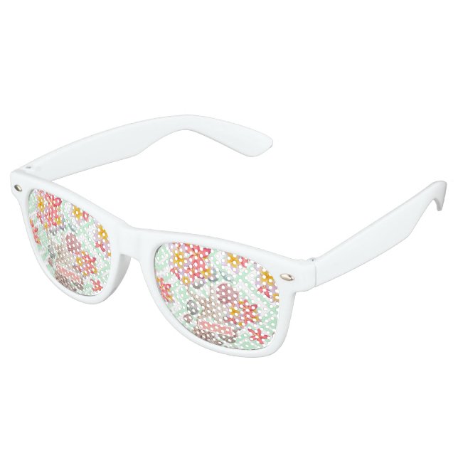 Lunettes De Fête Retro Moderne fleurs tropicales coquillages conception g (Angulaire)