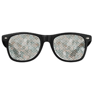 Lunettes De Fête Retro Motif abstrait sans couture bleu rose marron