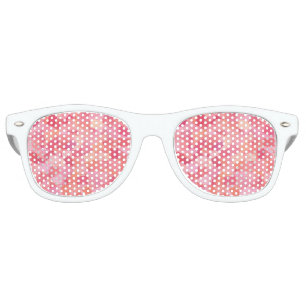 Lunettes De Fête Retro Motif abstrait sans couture orange rose