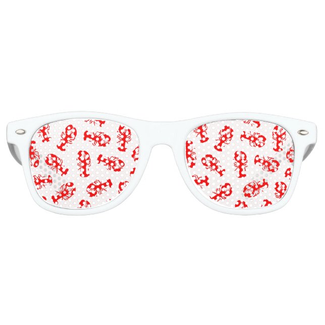 Lunettes De Fête Retro Motif animal de homard rouge mignon (Devant)