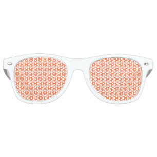 Lunettes De Fête Retro Motif de cœurs blancs corail