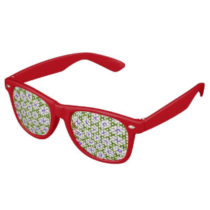 Lunettes De Fête Retro Motif de fleurs blanches