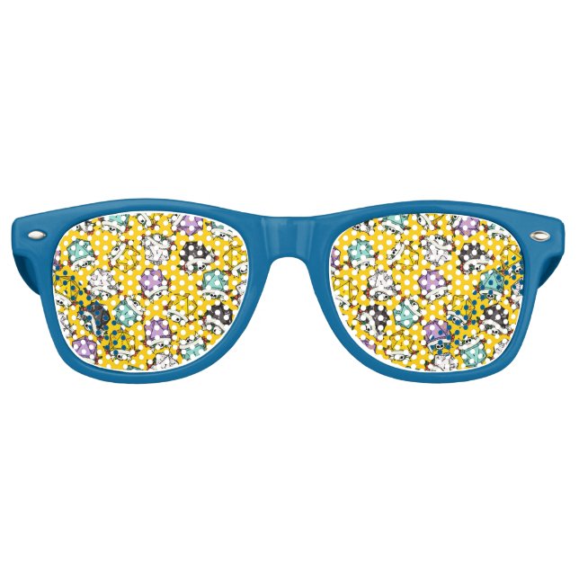 Lunettes De Fête Retro Motif de jeu de dés D20 (Devant)