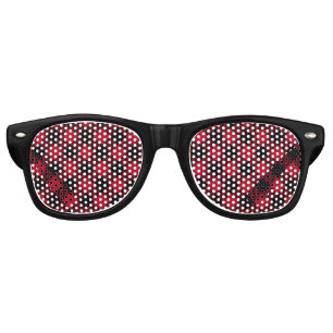 Lunettes De Fête Retro Motif de plaid de Buffalo de contrôle de rouge et