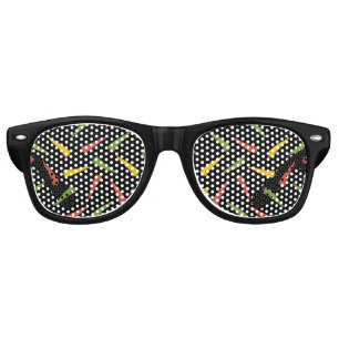Lunettes De Fête Retro Motif de poivrons colorés