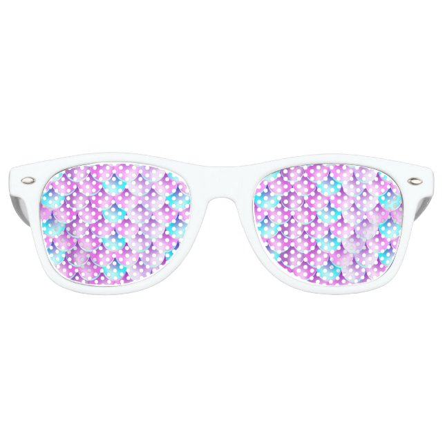 Lunettes De Fête Retro Motif de sirène bleu violet (Devant)