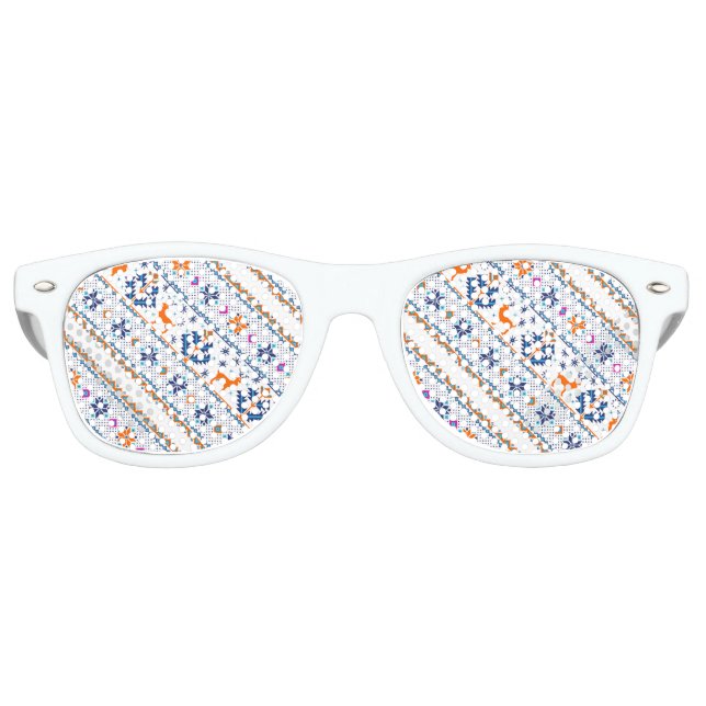 Lunettes De Fête Retro Motif d'ornement de Noël sans soudure (Devant)