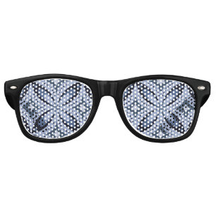 Lunettes De Fête Retro Motif géométrique bleu de style rétro
