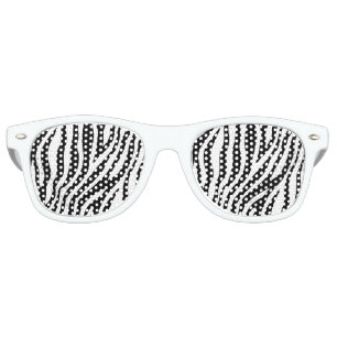 Lunettes De Fête Retro Motif noir et blanc de rayures d'impression de