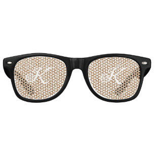Lunettes De Fête Retro Motif peau de panthère monogrammé nom lettre