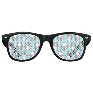 Lunettes De Fête Retro Motif Pingouin Bleu Bébé