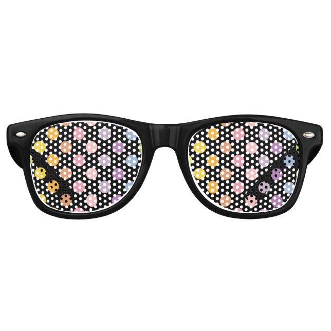 Lunettes De Fête Retro Motif Pois Rainbow (Devant)