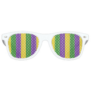 Lunettes De Fête Retro Motif rayé de mardi gras