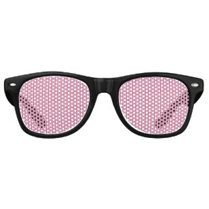 Lunettes De Fête Retro Motif répété de petite lin ondulé rose rougeâtre