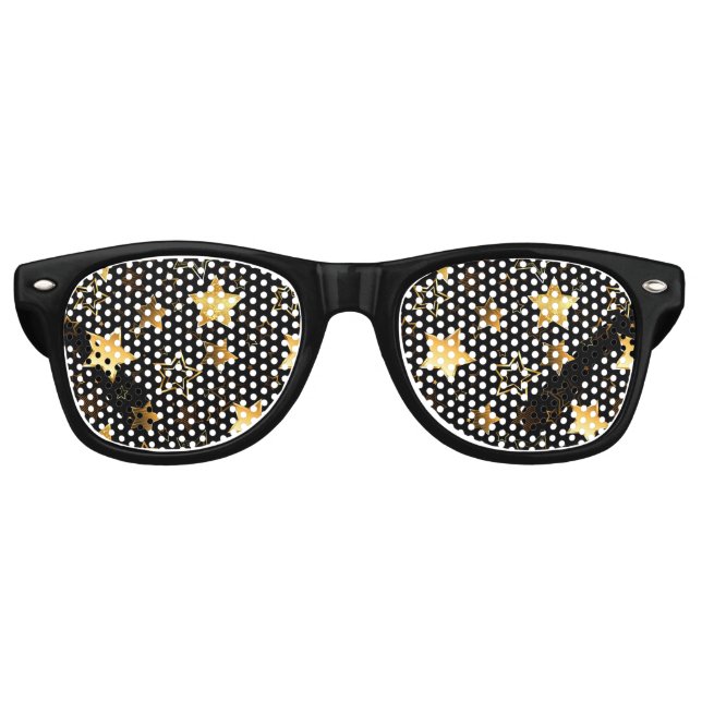 Lunettes De Fête Retro Motif sans couture avec étoiles d'or (Devant)