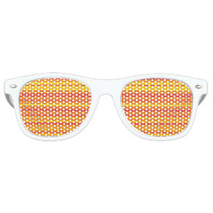 Lunettes De Fête Retro Motif sans couture de rayures jaunes orange