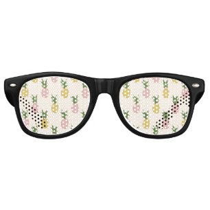 Lunettes De Fête Retro Motif tendance rose jaune tropical ananas