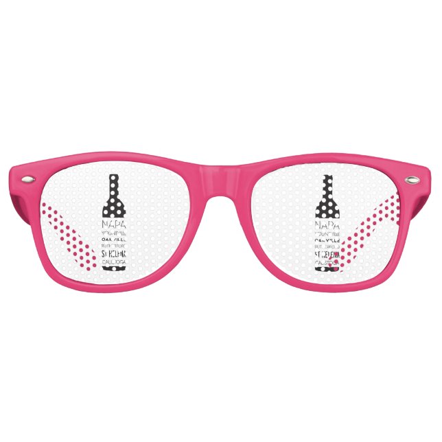 Lunettes De Fête Retro Napa Valley Cities Wine Bottle (Devant)
