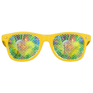 Lunettes De Fête Retro Neon Llow Dandelions dans Dream Garden