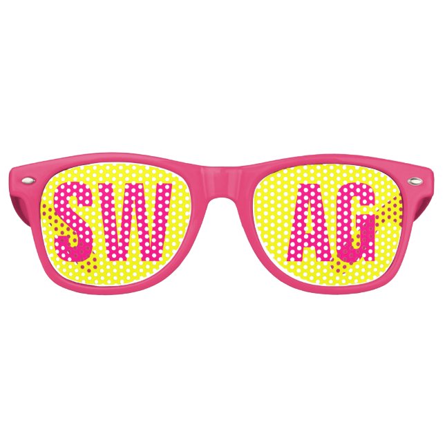 Lunettes De Fête Retro Neon Pink&Yellow Party 'SWAG' (Devant)