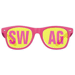 Lunettes De Fête Retro Neon Pink&Yellow Party 'SWAG'