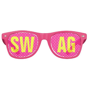 Lunettes De Fête Retro Neon Pink&Yellow Party 'SWAG'