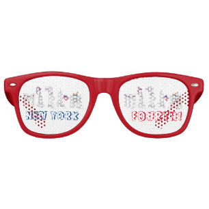 Lunettes De Fête Retro New York Quart ! NYC 4 juillet Feu d'artifice patr