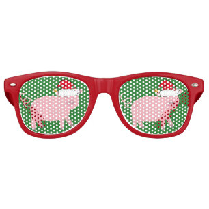 Lunettes De Fête Retro Noël au cochon