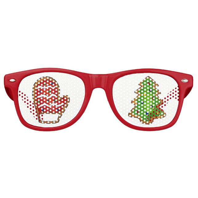 Lunettes De Fête Retro Noël Cookie Mitten Tree Noël Festive Fête (Devant)