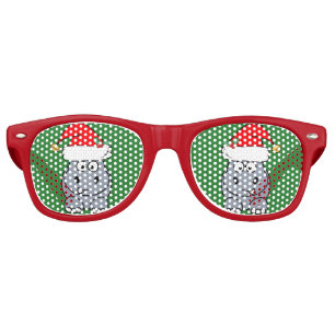 Lunettes De Fête Retro Noël hippo mignon