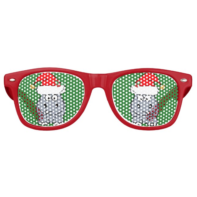 Lunettes De Fête Retro Noël hippo mignon (Devant)